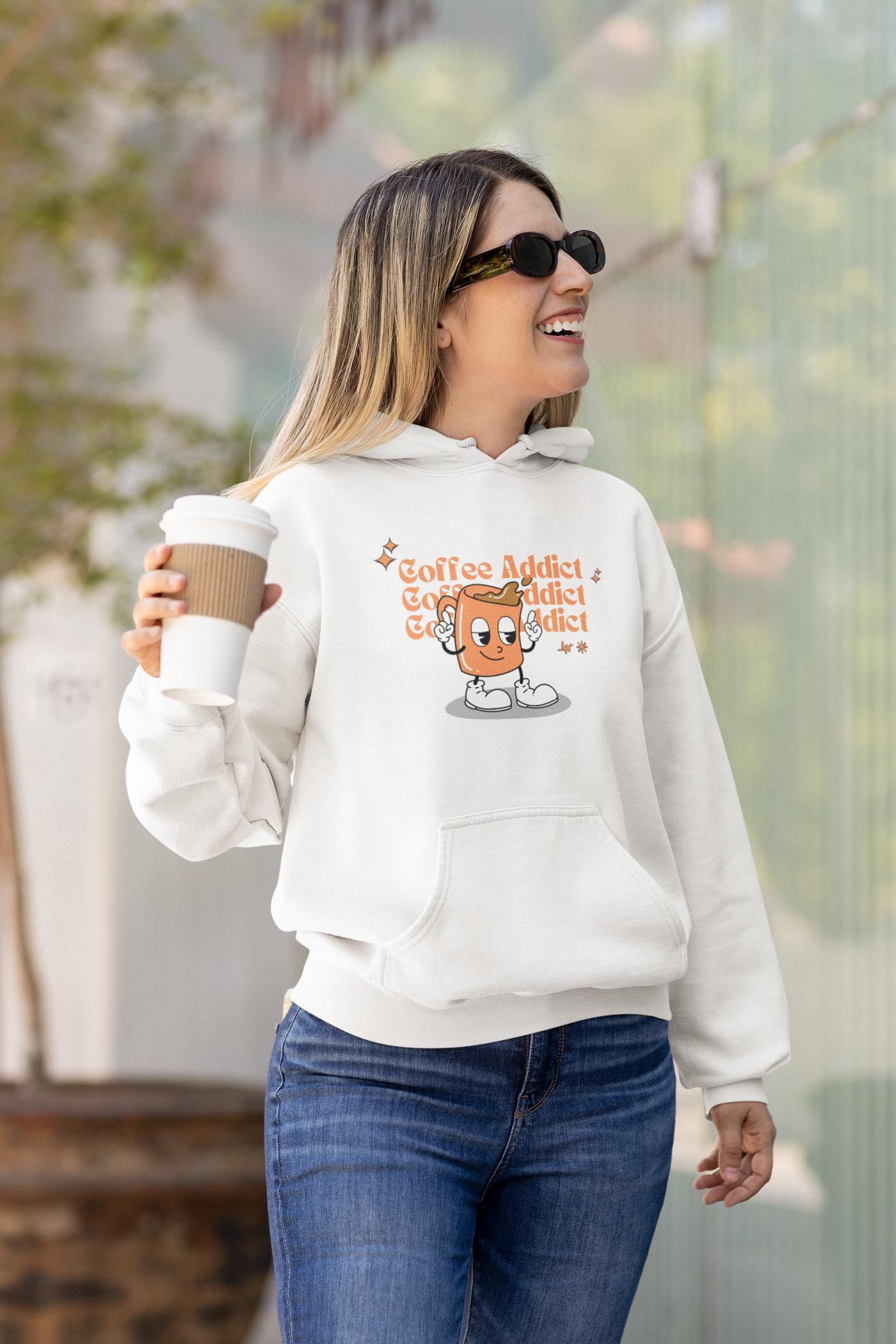 COFFEE ADDICT UNISEX HEAVY HOODIE/SWEATSHIRT