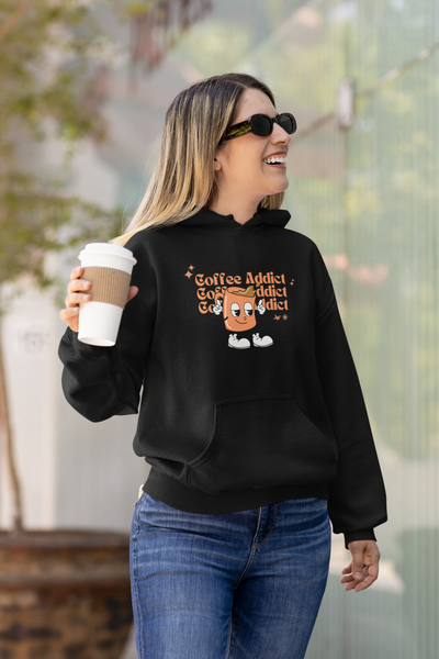 COFFEE ADDICT UNISEX HEAVY HOODIE/SWEATSHIRT