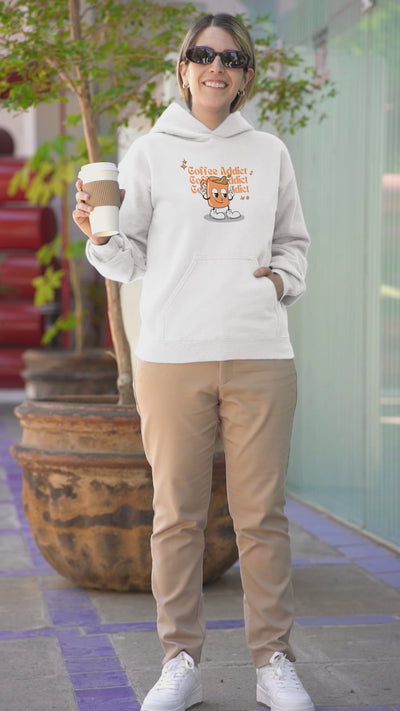 COFFEE ADDICT UNISEX HEAVY HOODIE/SWEATSHIRT