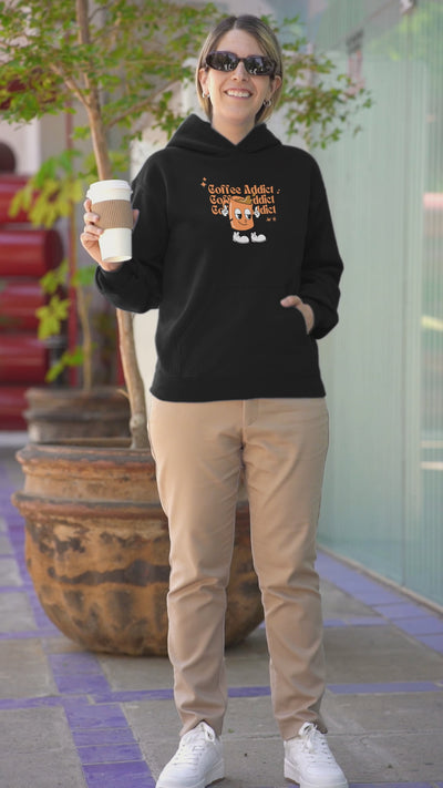 COFFEE ADDICT UNISEX HEAVY HOODIE/SWEATSHIRT